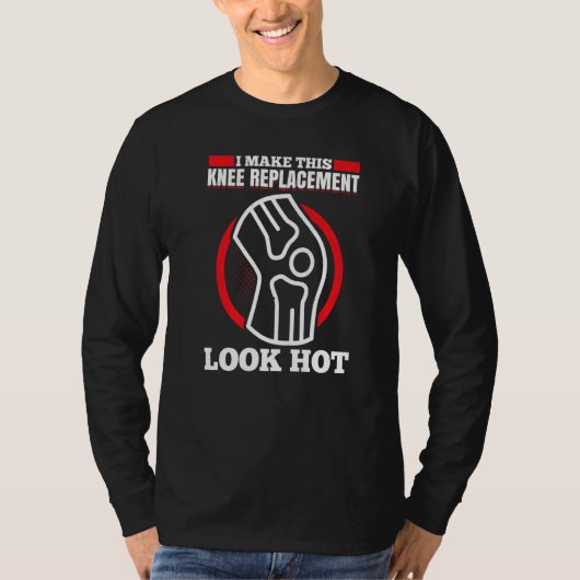 男性の膝置換手術 膝置換戦争 Tシャツ (正面)