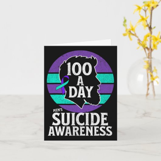 男性の自殺認識度デザイン男性のメンタルヘルス カード (黄色い花)