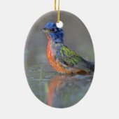 男性の色彩の鮮やかな旗布 セラミックオーナメント (裏面)