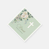 男性の葬儀クリスチャンエレガントバラ スタンダードカクテルナプキン (角)