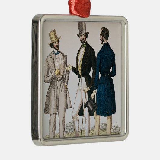 男性の衣類を描写するファッションプレート メタルオーナメント (右)