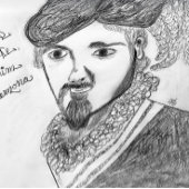 男性の視線が優しく撫でるバレンタイン・メッセージ カード