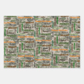 男性の誕生日の繰り返し名セット3 ラッピングペーパーシート (正面3)