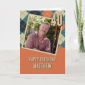 男性の誕生日カード(シングルフォト、年齢表記) カード (正面)