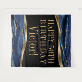 男性の誕生日パーティー背景 青金アゲート タペストリー (正面(横))