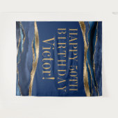 男性の誕生日パーティー背景 青金瑪瑙 タペストリー (正面(横))