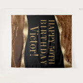 男性の誕生日パーティー 背景 ブラウン ゴールド アゲート タペストリー (正面(横))