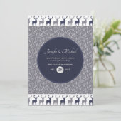 男性の誕生日招待状 ネイビーブルー STAG 冬のイベント 招待状 (スタンド正面)