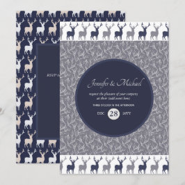 男性の誕生日招待状 ネイビーブルー STAG 冬のイベント 招待状