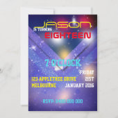 男性の誕生日 招待状 (正面)