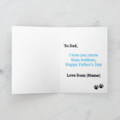 男性の赤茶色フランスののブルドッグ父のデイカード カード (内部)