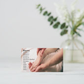 男性の足をマッサージしている人 名刺 (スタンド正面)