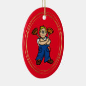 男性の配管工パーソナライズされたのクリスマス飾り セラミックオーナメント (右)