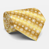 男性の金ゴールドスノーフレークのクリスマスタイクネックタイ ネクタイ (ロール)
