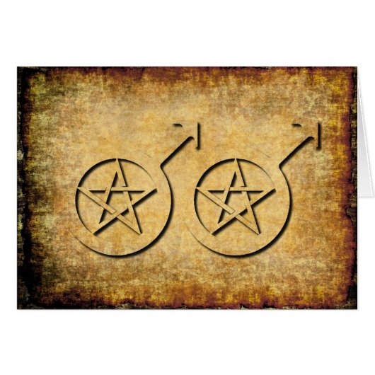 男性の陽気で異教のな結婚式の招待状 (正面横)