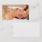 男性の顔をマッサージしている人 名刺 (正面/裏面)