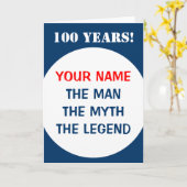 男性の100歳の誕生日カード | 伝説の男 カード (黄色い花)