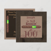 男性の100歳誕生日ジガー招待状 招待状 (正面/裏面)
