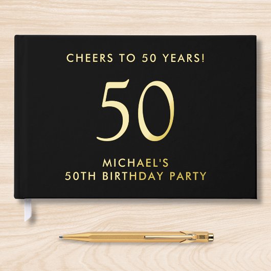 男性の50歳の誕生日パーティーにエレガンスを ゲストブック