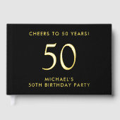 男性の50歳の誕生日パーティーにエレガンスを ゲストブック (正面)