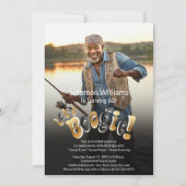 男性の60歳誕生日パーティーの写真 招待状 (正面)