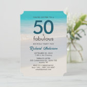 男性の「50と素晴らしい」誕生日パーティーの招待 招待状 (スタンド正面)