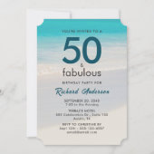 男性の「50と素晴らしい」誕生日パーティーの招待 招待状 (正面)