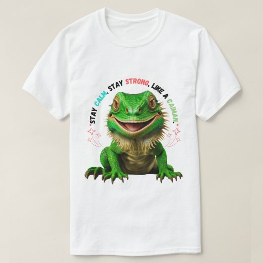 男性のTシャツ：落ち着いて、強く、落ち着いて Tシャツ (デザイン正面)