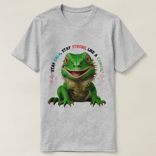 男性のTシャツ:落ち着いて、強く、落ち着いて Tシャツ (デザイン正面)