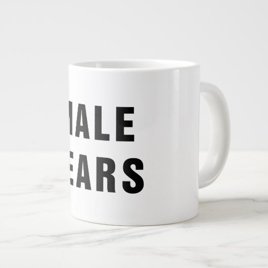 男性はジャンボマグを引き裂きます ジャンボコーヒーマグカップ (正面右)