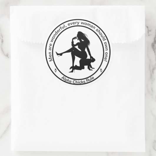 男性はステッカーが素敵 ラウンドシール (バッグ)