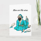 男性はワインのようなおもしろいヴィンテージ誕生日 カード (正面)