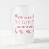 男性はワインのようなものだ…すりガラス製ビールマグ フロストグラスビールジョッキ (正面左)