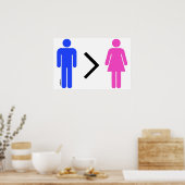 男性は女性のポスターよりも優れている ポスター (キッチン)