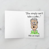 男性は愚かなグリーティングカード サンキューカード (内部)