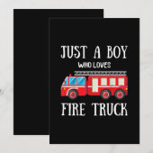 男性は消防車が好きな少年です シーズンカード (正面/裏面)