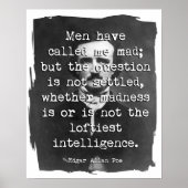 男性は私に不機嫌ポー引用文 ポスター (正面)