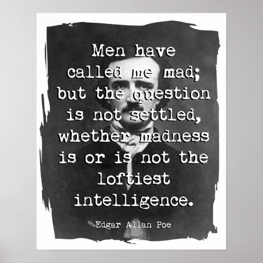 男性は私に不機嫌ポー引用文 ポスター (正面)