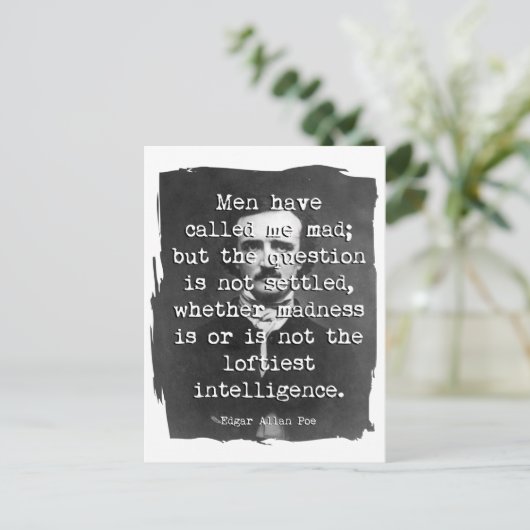 男性は私に不機嫌ポー引用文 ポストカード (スタンド正面)