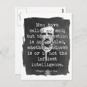 男性は私に不機嫌ポー引用文 ポストカード (正面/裏面)