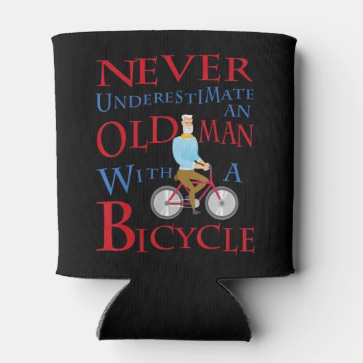 男性は自転車で老人を過小評価することはない 缶クーラー (裏面)