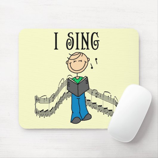 男性はI Tシャツおよびギフトを歌います マウスパッド (マウス)