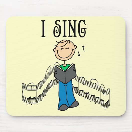 男性はI Tシャツおよびギフトを歌います マウスパッド (正面)