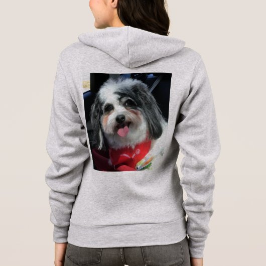 男性へかわいいジッパーのフード付きスウェットシャツか女性はK Cee微笑の後をつけます パーカ (裏面)