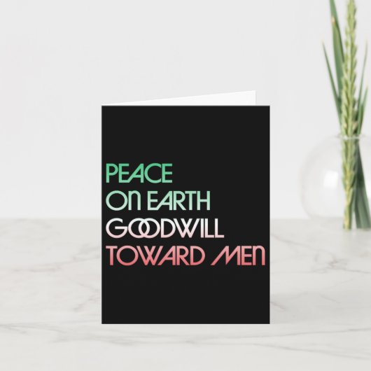 男性への平和クリスマスホリド カード (正面)