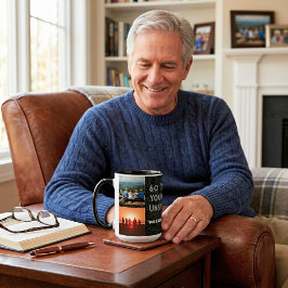 男性への60歳の誕生日ギフト カスタムフォトコラージュ マグカップ