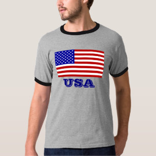 男性へカスタマイズ可能な米国の米国旗のTシャツ Tシャツ