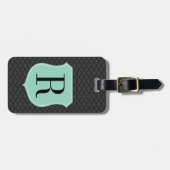 男性へシックなモノグラム旅行荷物のラベルおよび女性 ラゲッジタグ (正面横)