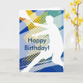 男性へテニスのバースデー・カードおよび男の子 カード (黄色い花)