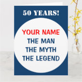 男性へパーソナライズで大きい特大バースデー・カード カード (黄色い花)